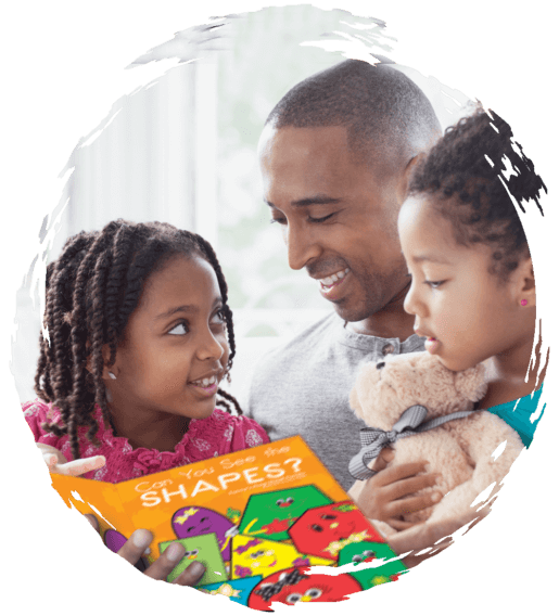 Man reading to two children